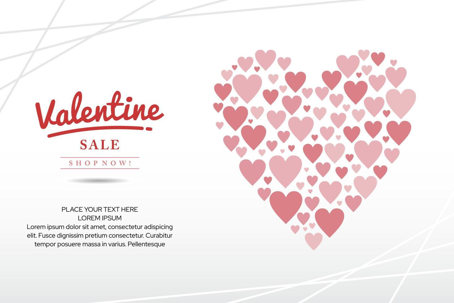 Valentinstag-Verkaufsförderungs-Banner-Design geeignet für Social-Media-Posts, Broschüren, Poster, Webbanner usw. vektor