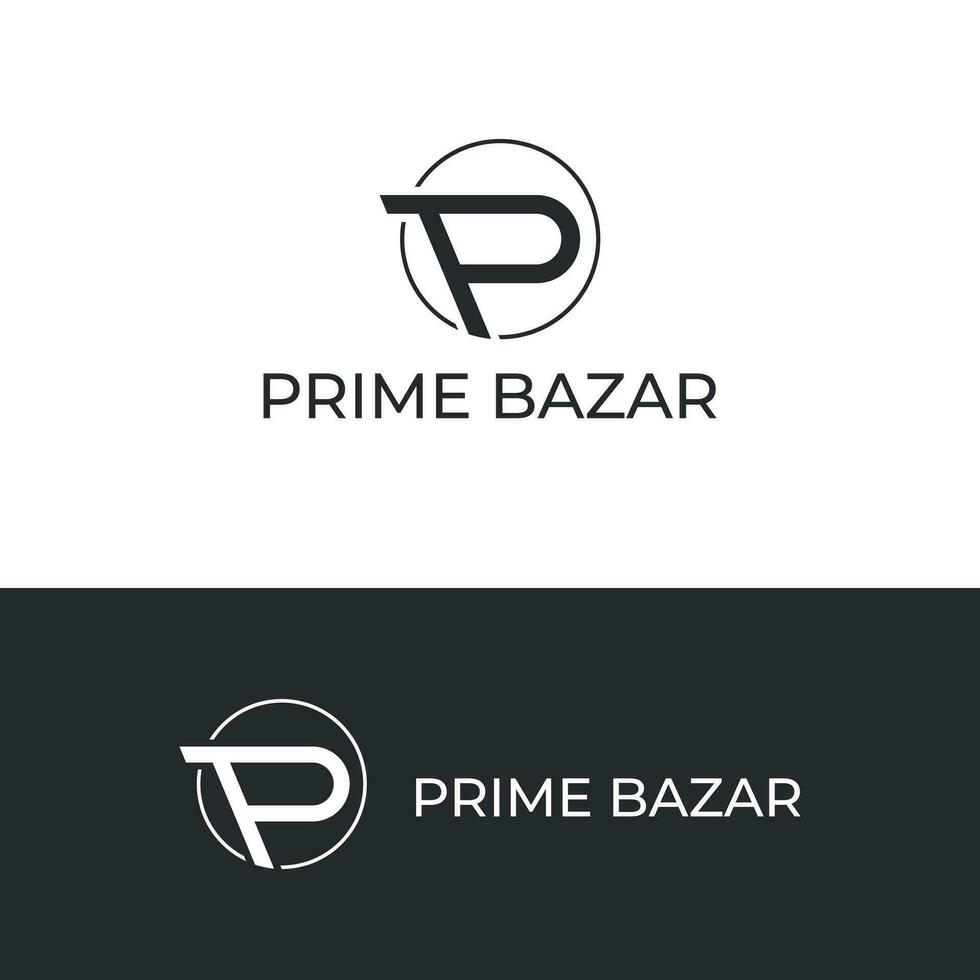 minimal p Brief Logo Vorlage, p Brief Vektor Kreis gestalten Logo Vorlage