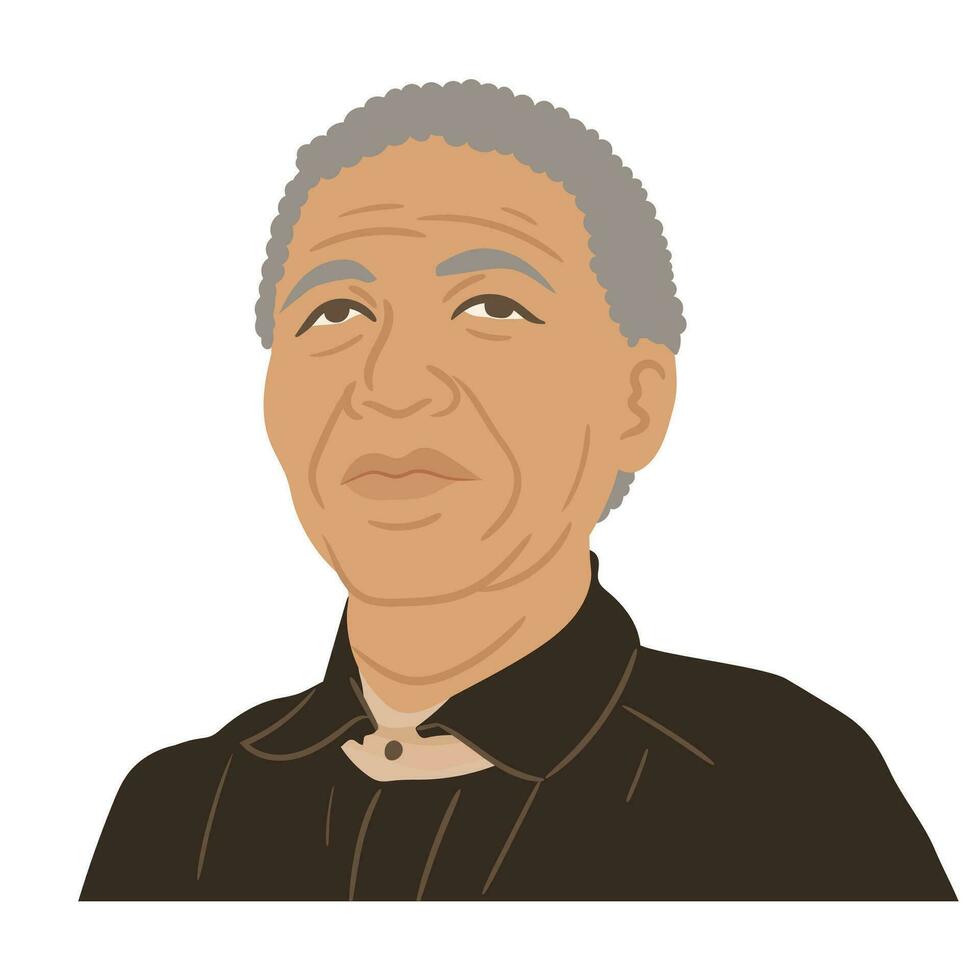 porträtt av nelson Mandela, vektor illustration