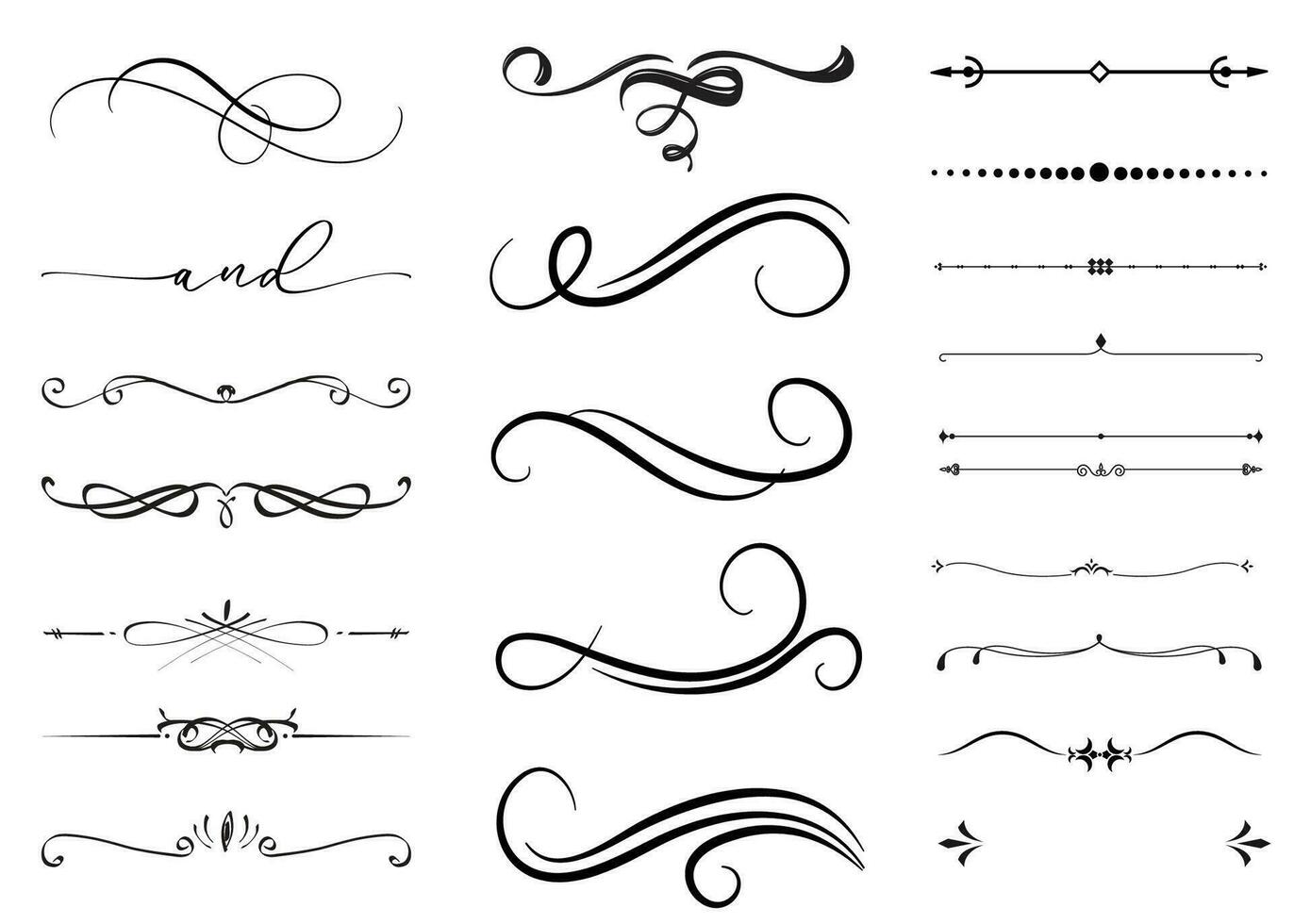 kalligraphisch Design Element, Text Dekoration Rand oder Rahmen Kalligraphie vektor