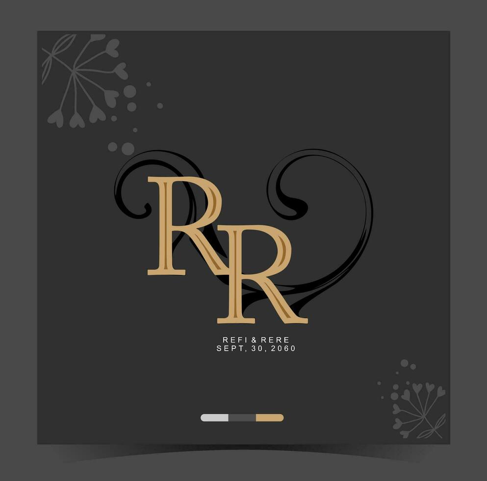 de logotyp för rr, en lyx varumärke vektor