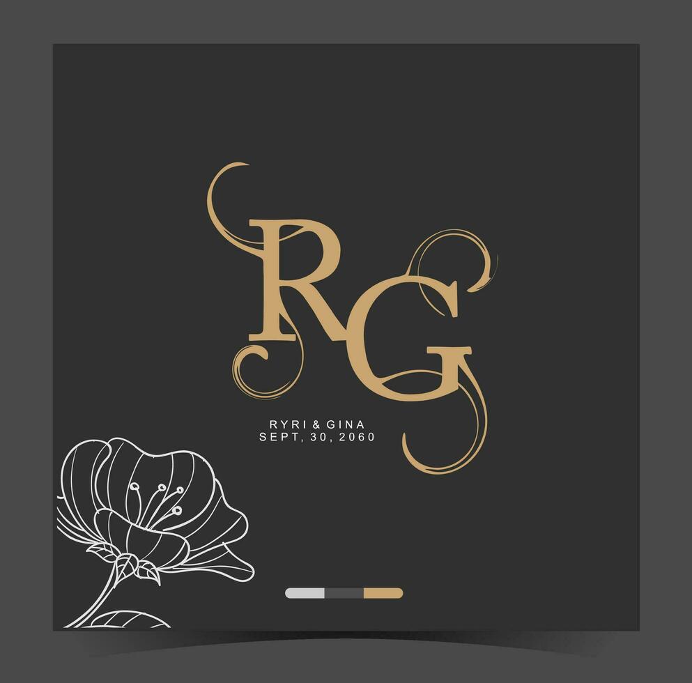das Logo zum das r und G Hochzeit und Rezeption vektor