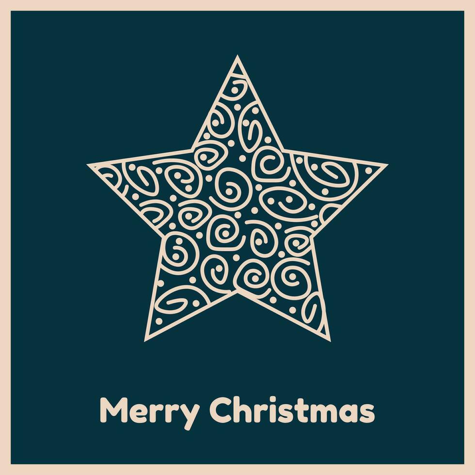 jul kort med en stjärna, bakgrund, tecken, baner. vektor