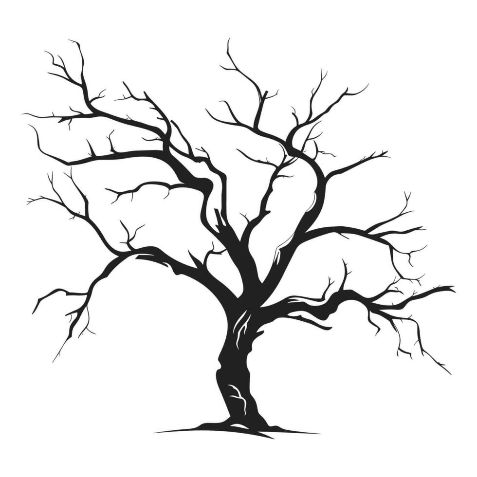 besatt träd vektor silhuett fri, död- skrämmande träd silhuett vektor