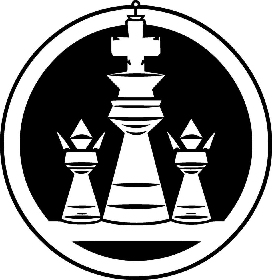 Schach - - minimalistisch und eben Logo - - Vektor Illustration