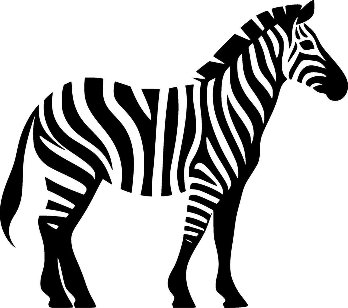 zebra - minimalistisk och platt logotyp - vektor illustration