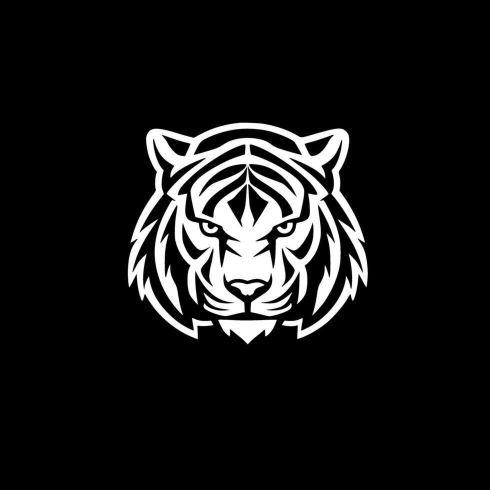 tiger - minimalistisk och platt logotyp - vektor illustration