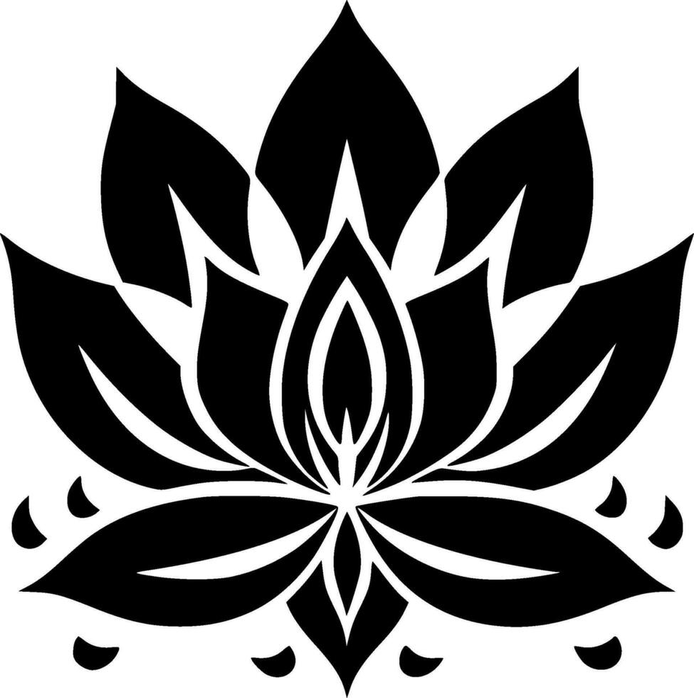 Lotus Blume, schwarz und Weiß Vektor Illustration