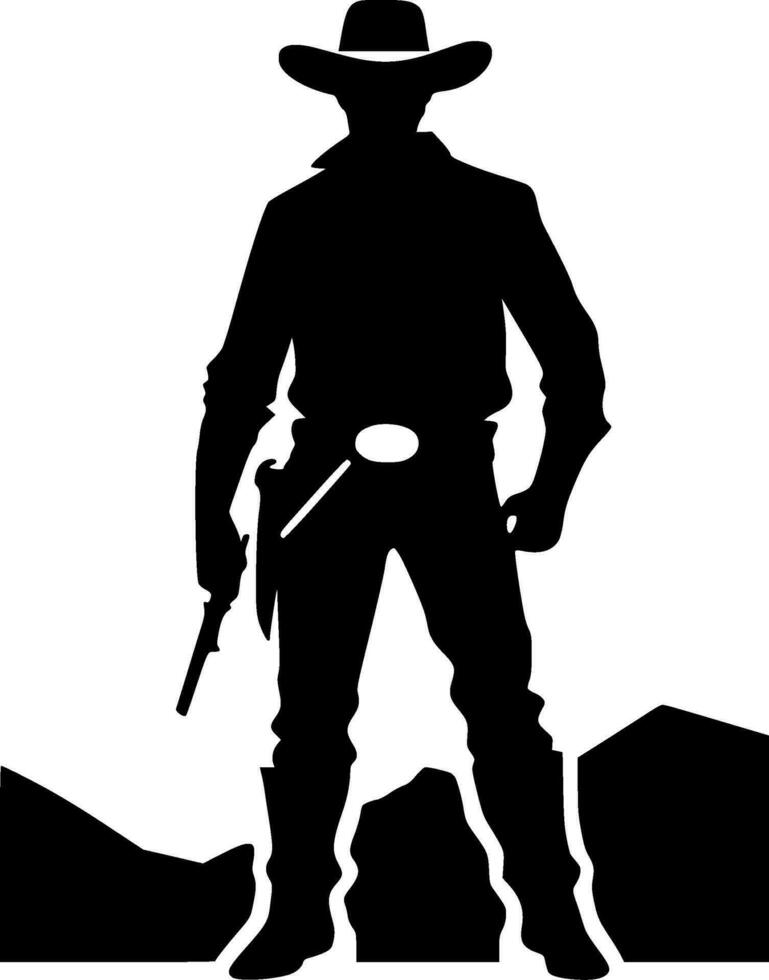 cowboy, minimalistisk och enkel silhuett - vektor illustration