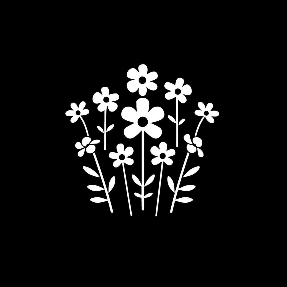 blommor - minimalistisk och platt logotyp - vektor illustration