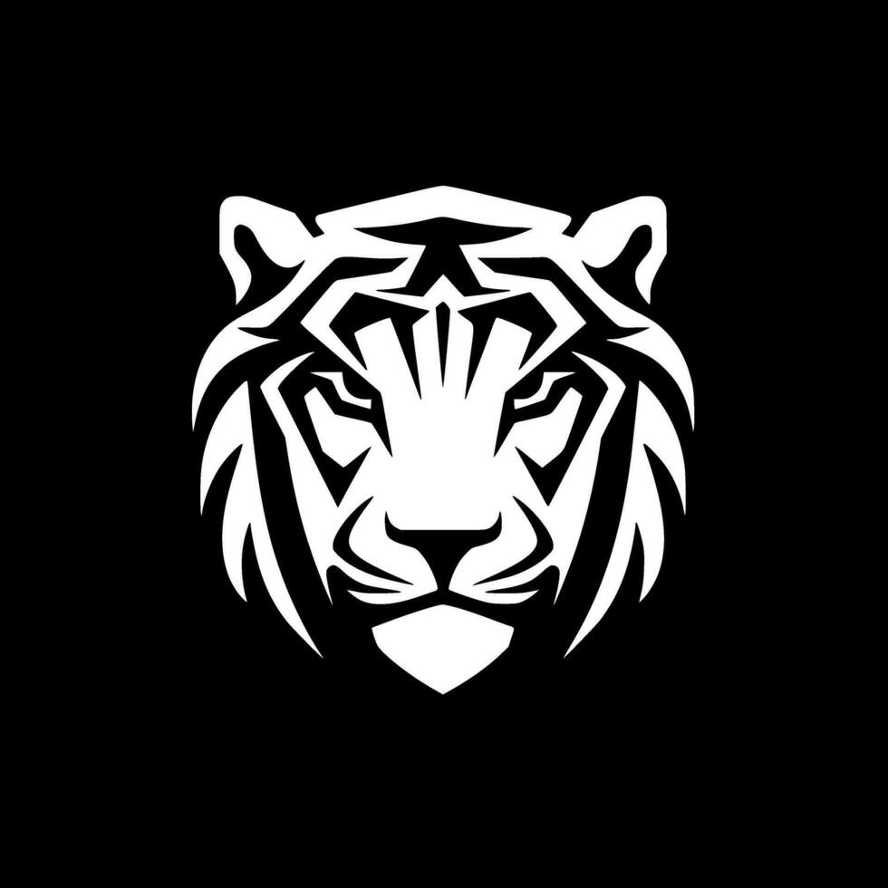 tiger - minimalistisk och platt logotyp - vektor illustration