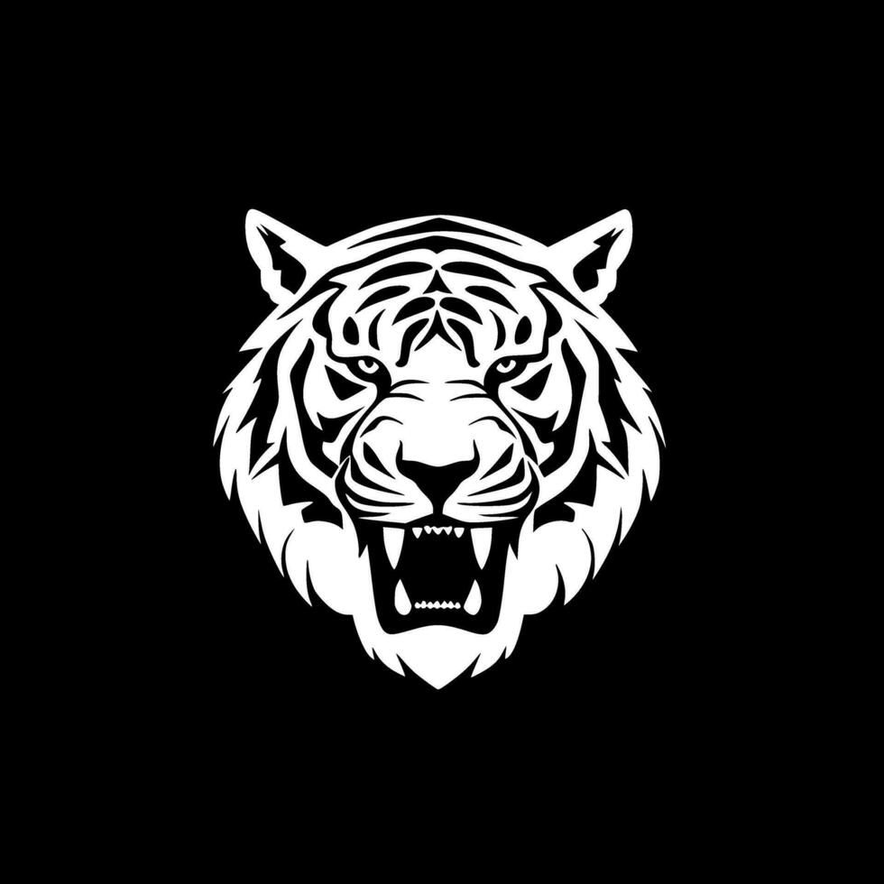 tiger - minimalistisk och platt logotyp - vektor illustration