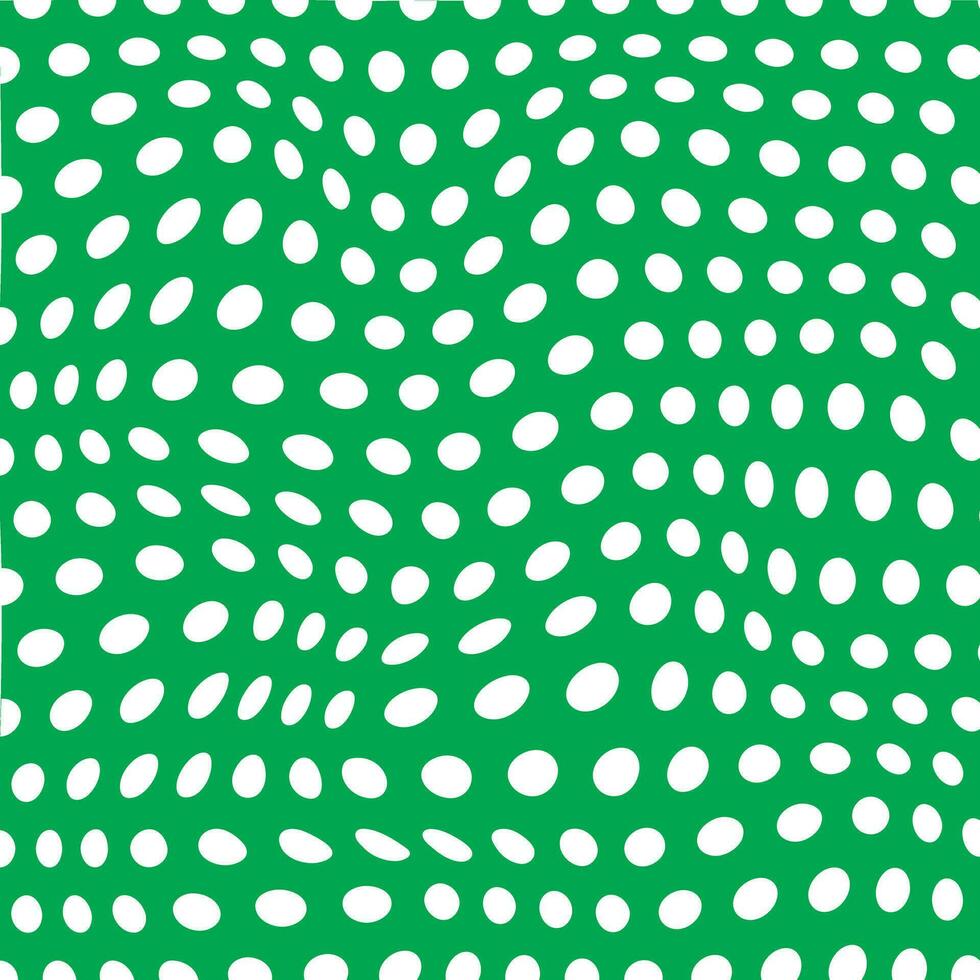 modern einfach abstrakt Weiß Farbe Polka Punkt wellig verzerren Muster auf Grün Farbe Hintergrund vektor