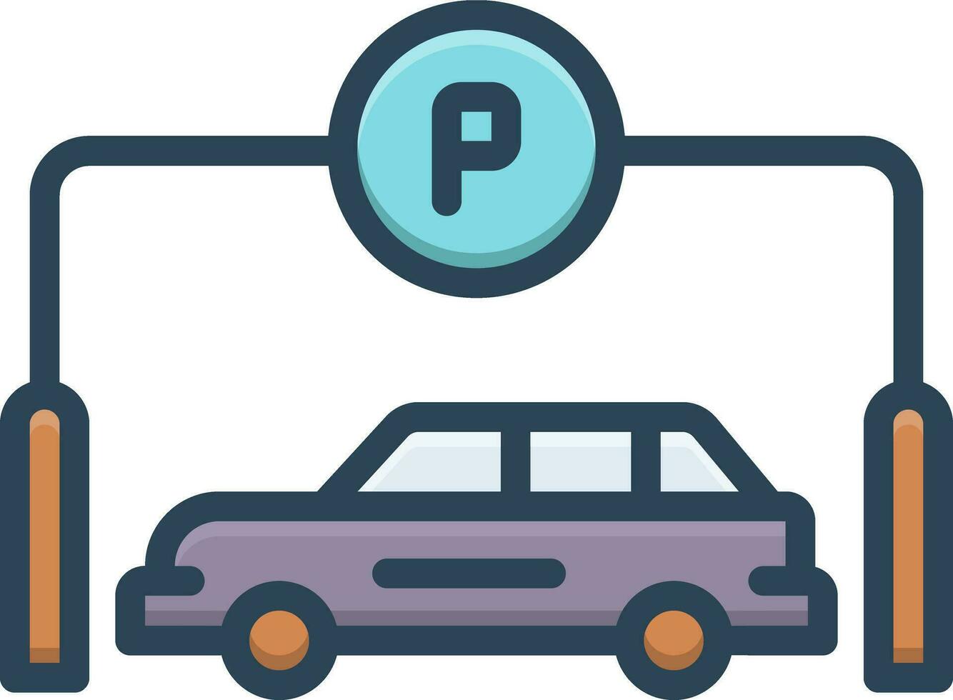 Färg ikon för parkering vektor