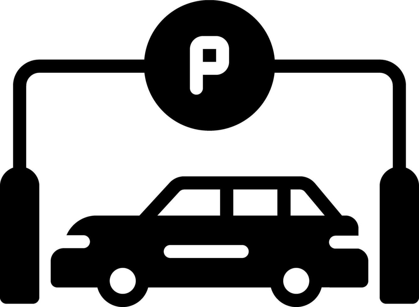 solide Symbol zum Parkplatz vektor