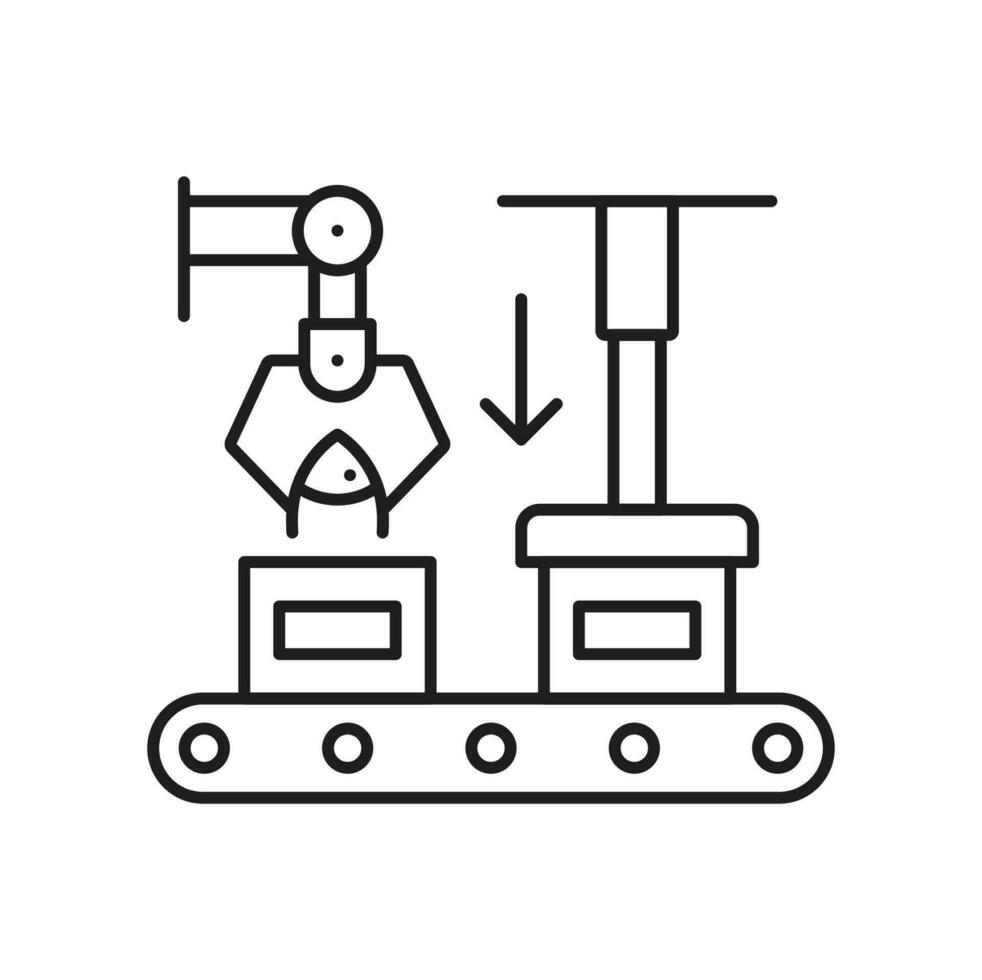 Herstellung von Fisch Produkte Linie Symbol vektor