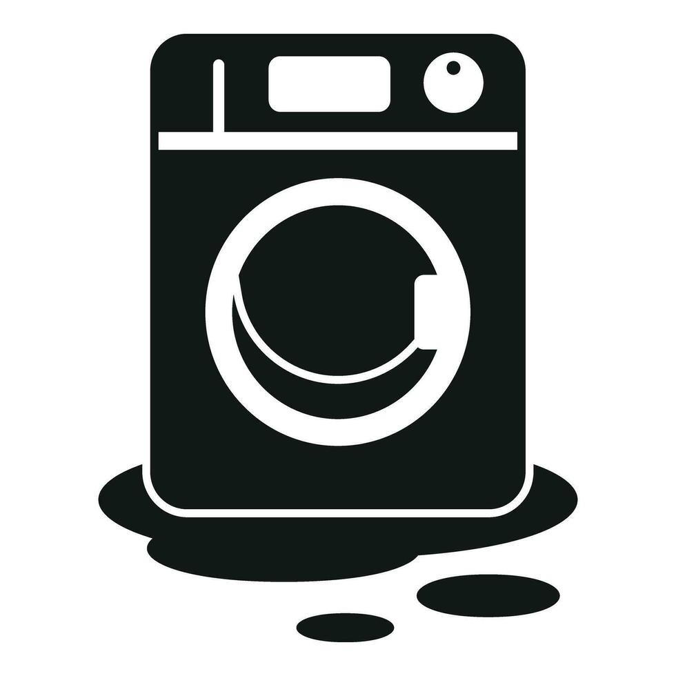 gebrochen Wasser Waschen Maschine Symbol einfach Vektor. Fix Unfall Bedienung vektor