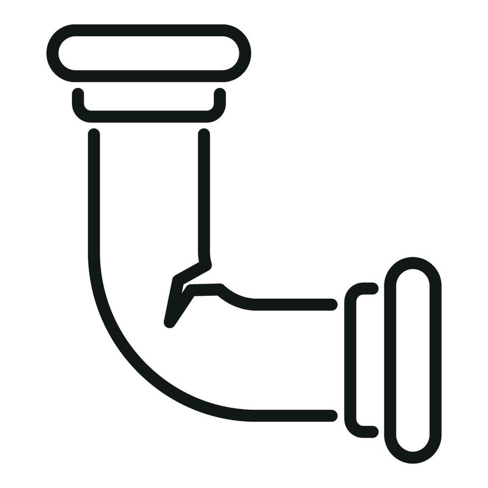 Wasser Rohr Riss Symbol Gliederung Vektor. Waschen Maschine Bedienung vektor