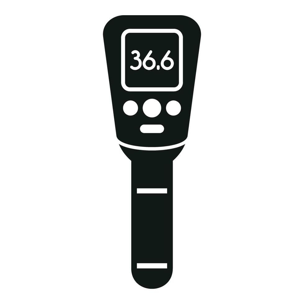 normal Temperatur Laser- Thermometer Symbol einfach Vektor. Scan Prüfung Pflege vektor