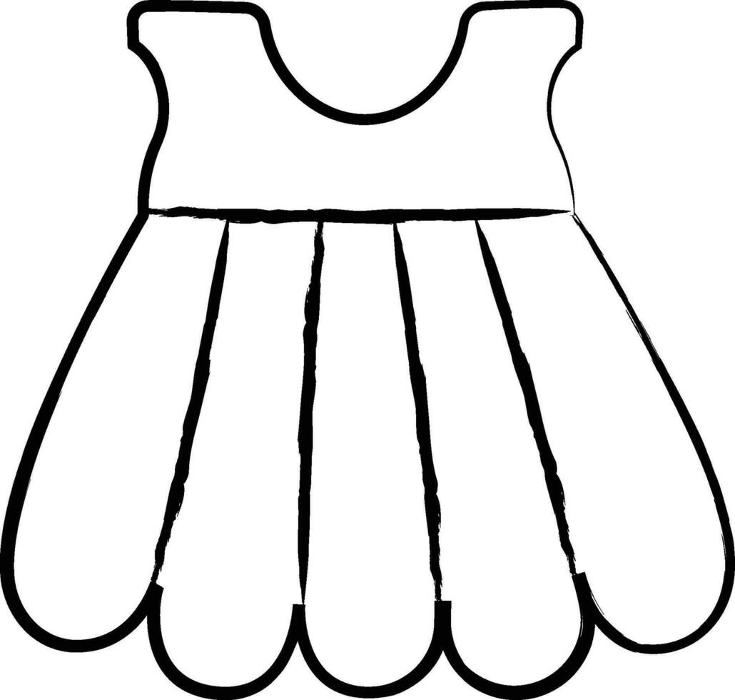 Kinder Mädchen Kleid Hand gezeichnet Vektor Illustration