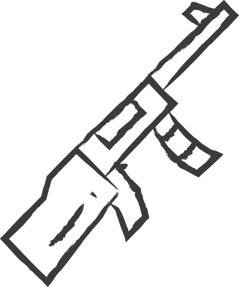 gevär hand dragen vektor illustration