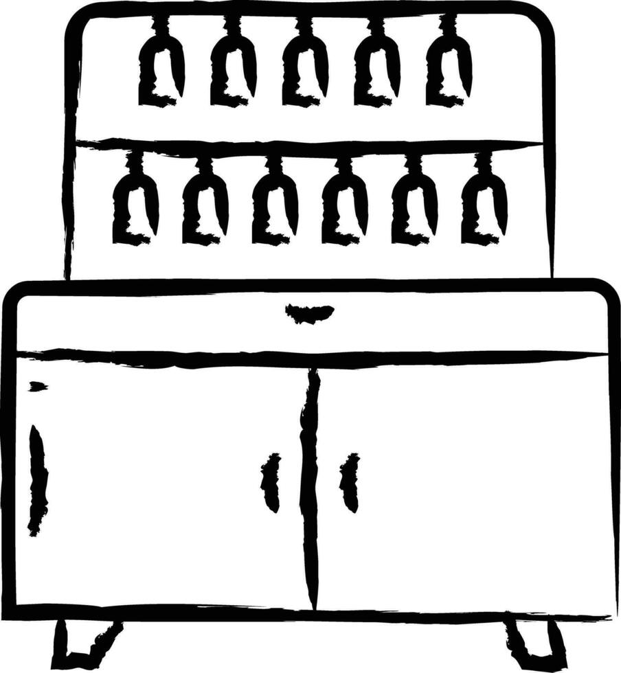 bar tabell hand dragen vektor illustration