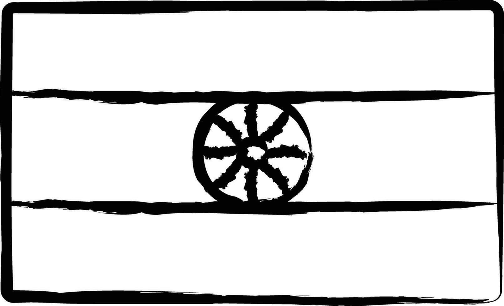 flagga hand dragen vektor illustration