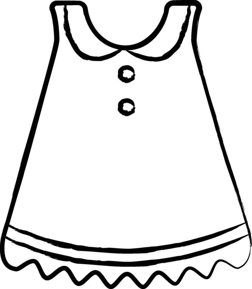 Kinder Mädchen Kleid Hand gezeichnet Vektor Illustration