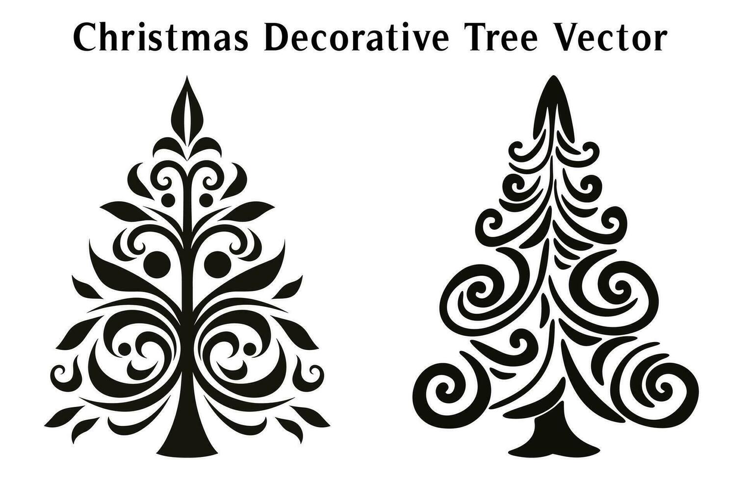 Weihnachten Baum Vektor Illustration bündeln, Weihnachten dekorativ Baum Silhouette Gliederung Clip Art bündeln