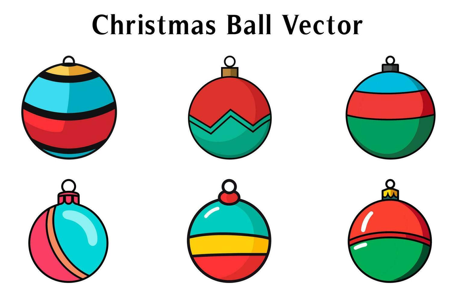 Weihnachten Ball Clip Art bündeln, Weihnachten Symbol Vektor Illustration