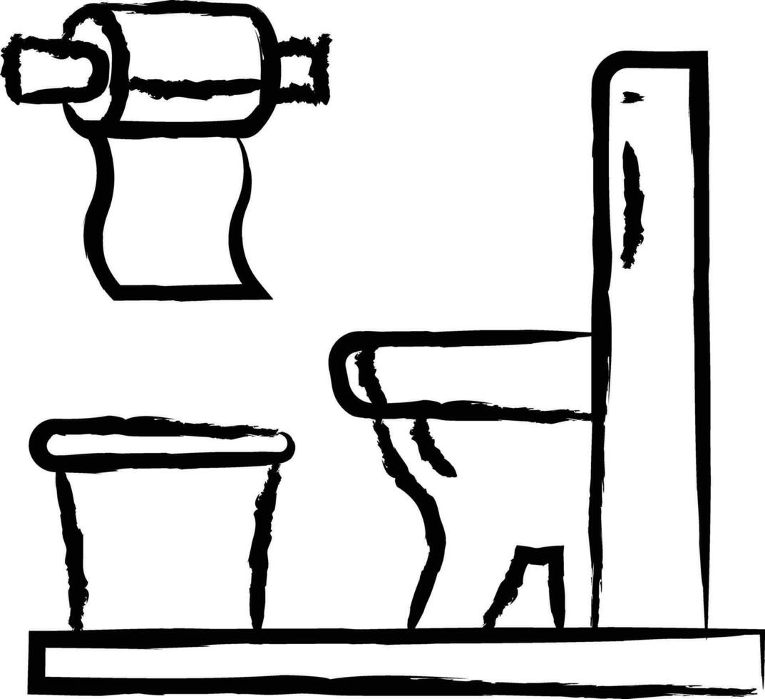 toalett hand dragen vektor illustration