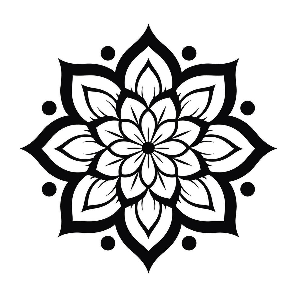Blume Mandala Muster Vektor isoliert auf ein Weiß Hintergrund, abstrakt bunt Muster Mandala