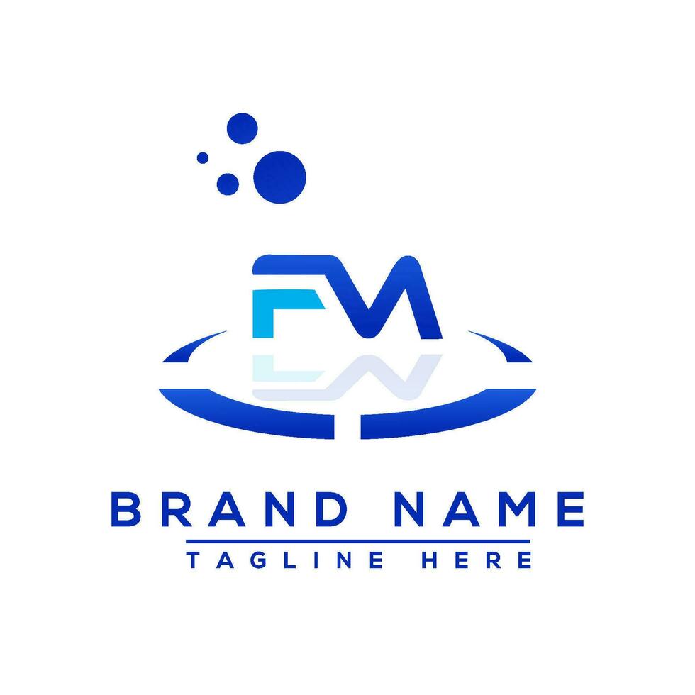 brev fm blå professionell logotyp för Allt typer av företag vektor
