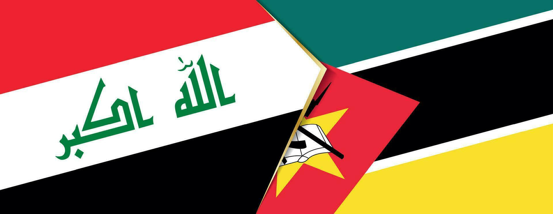 Irak und Mozambique Flaggen, zwei Vektor Flaggen.