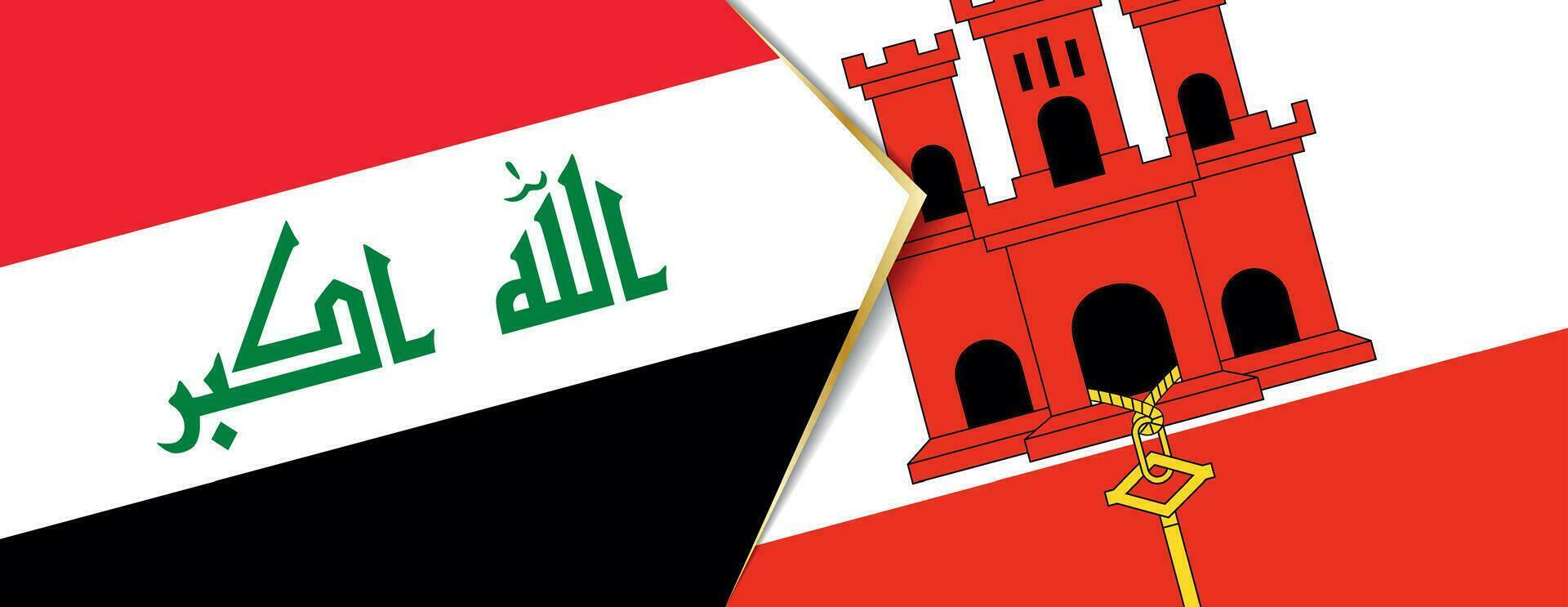 irak och gibraltar flaggor, två vektor flaggor.
