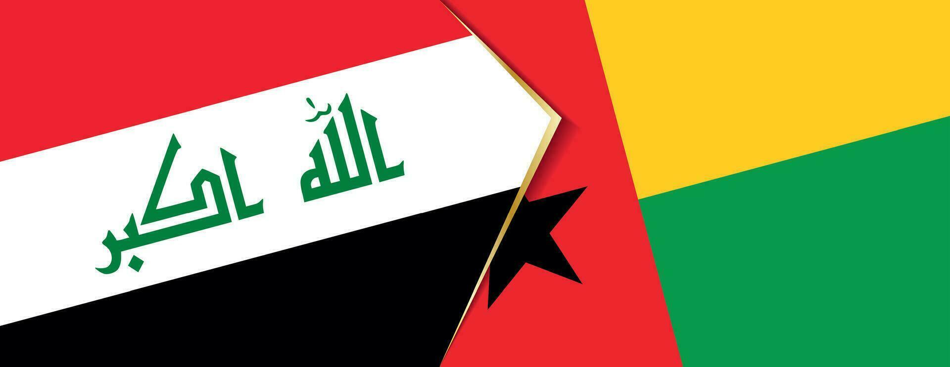 Irak und Guinea-Bissau Flaggen, zwei Vektor Flaggen.