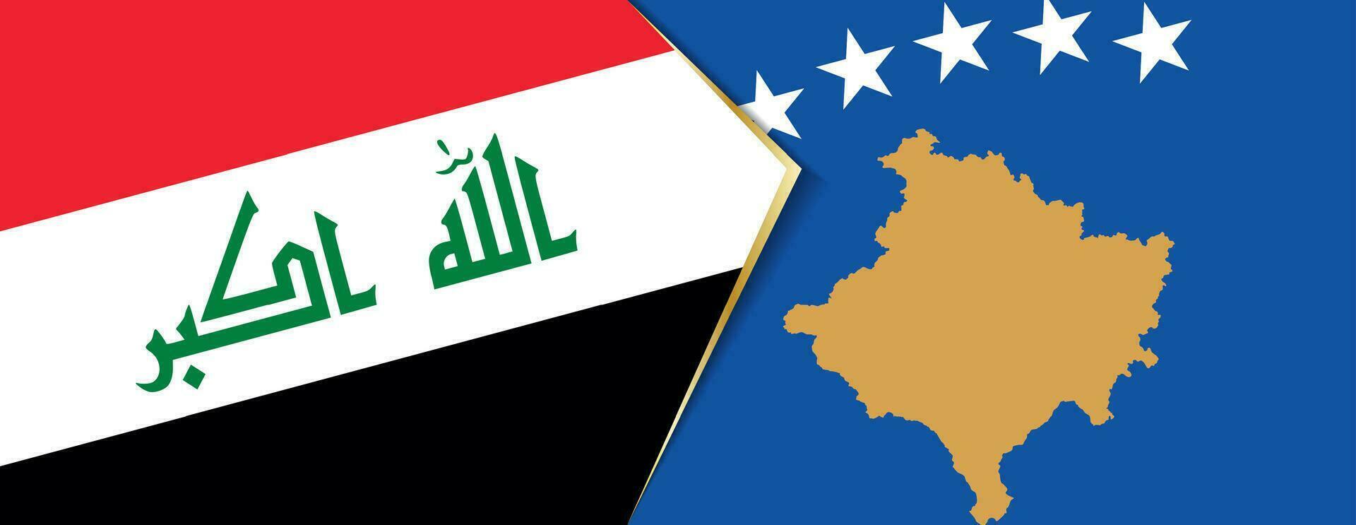 irak och kosovo flaggor, två vektor flaggor.