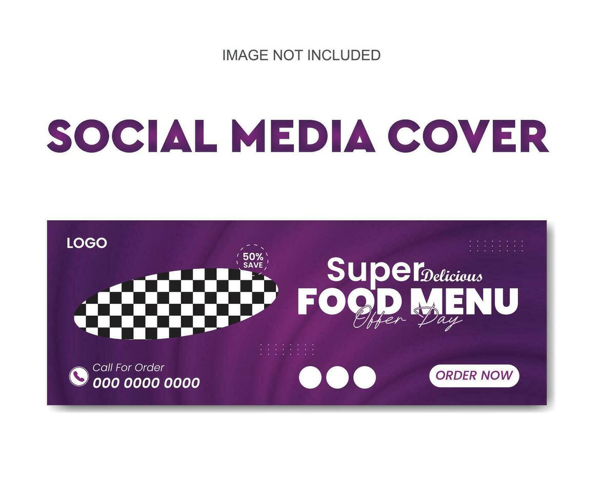 super utsökt mat meny social media omslag design mall vektor