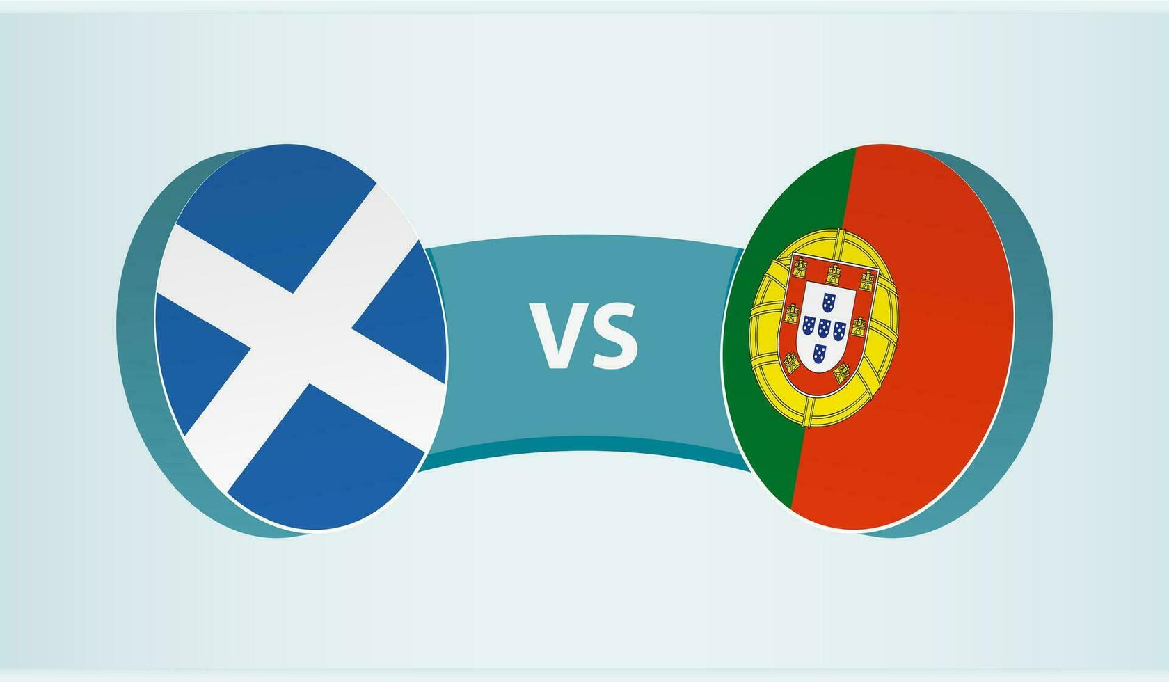 Schottland gegen Portugal, Mannschaft Sport Wettbewerb Konzept. vektor