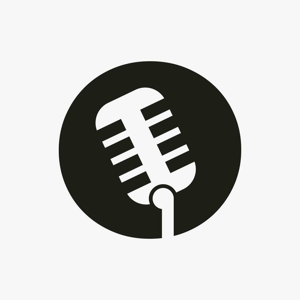 Brief Ö Podcast Logo. Musik- Symbol Vektor Vorlage