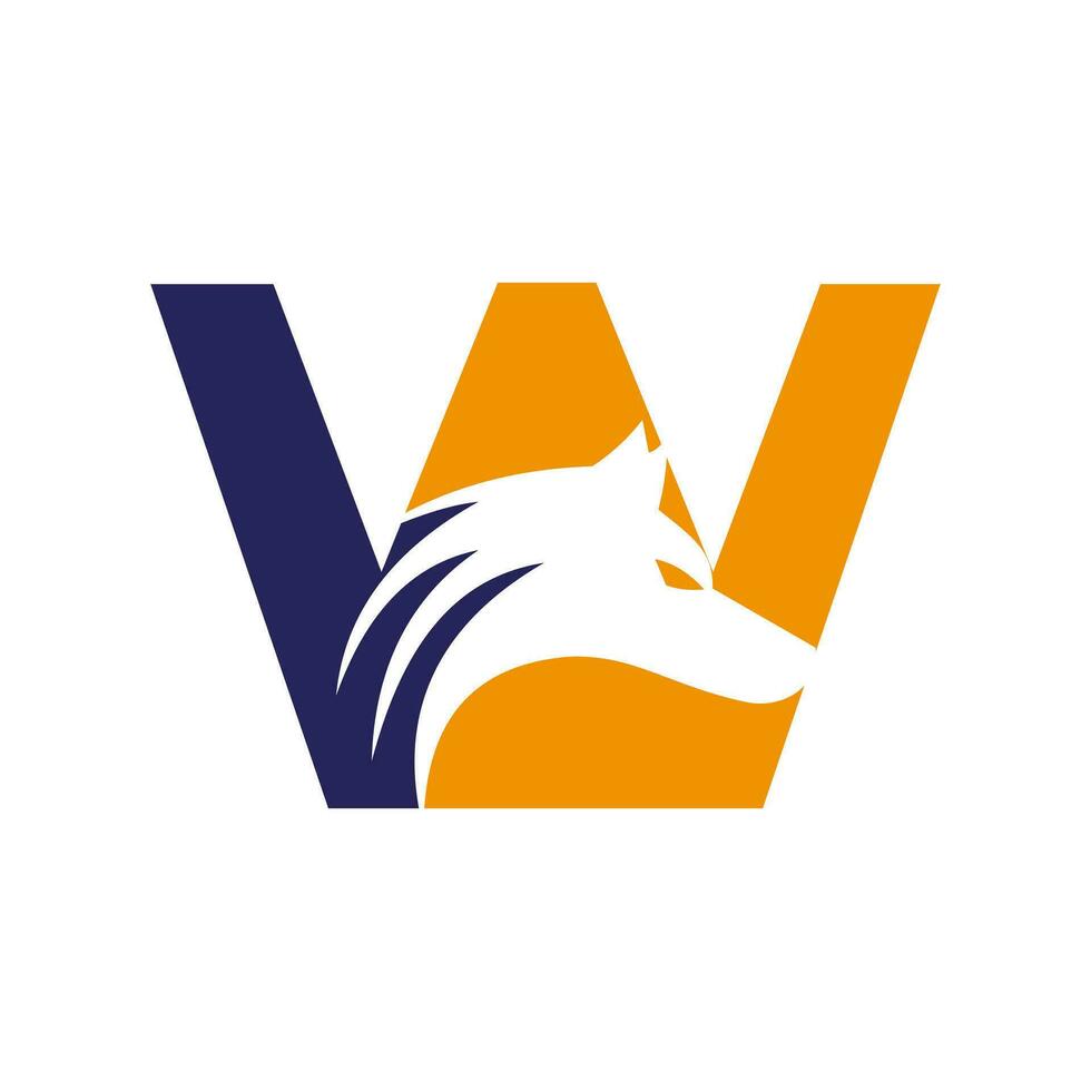 Brief w Wolf Logo. Wolf Symbol Vektor Vorlage