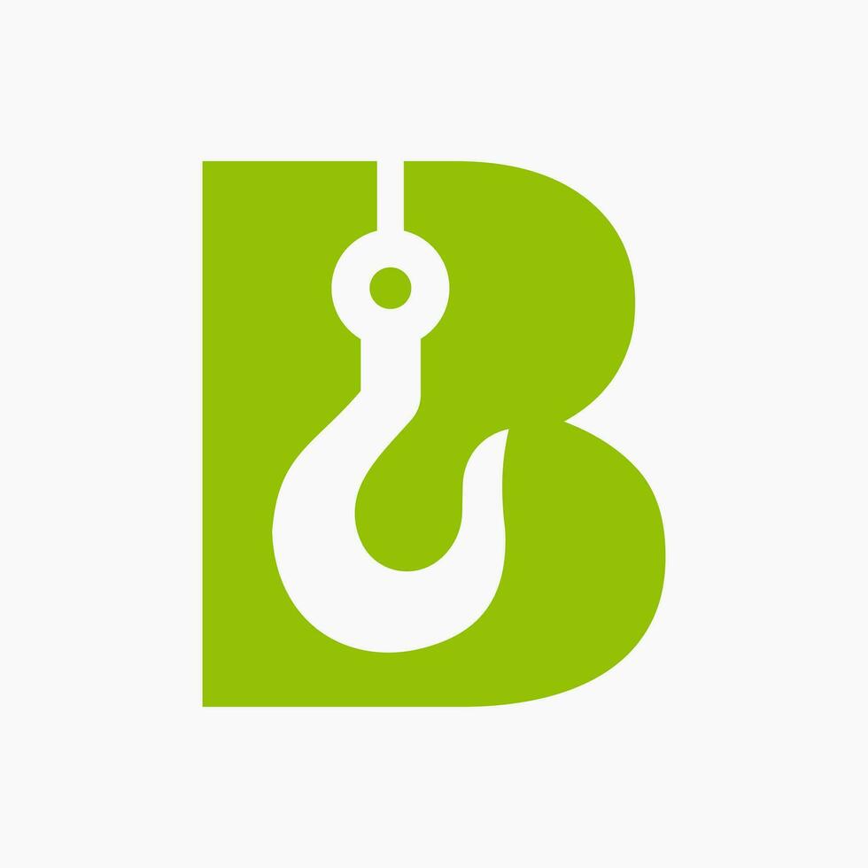 Brief b Kran Symbol zum Konstruktion Logo Zeichen vektor