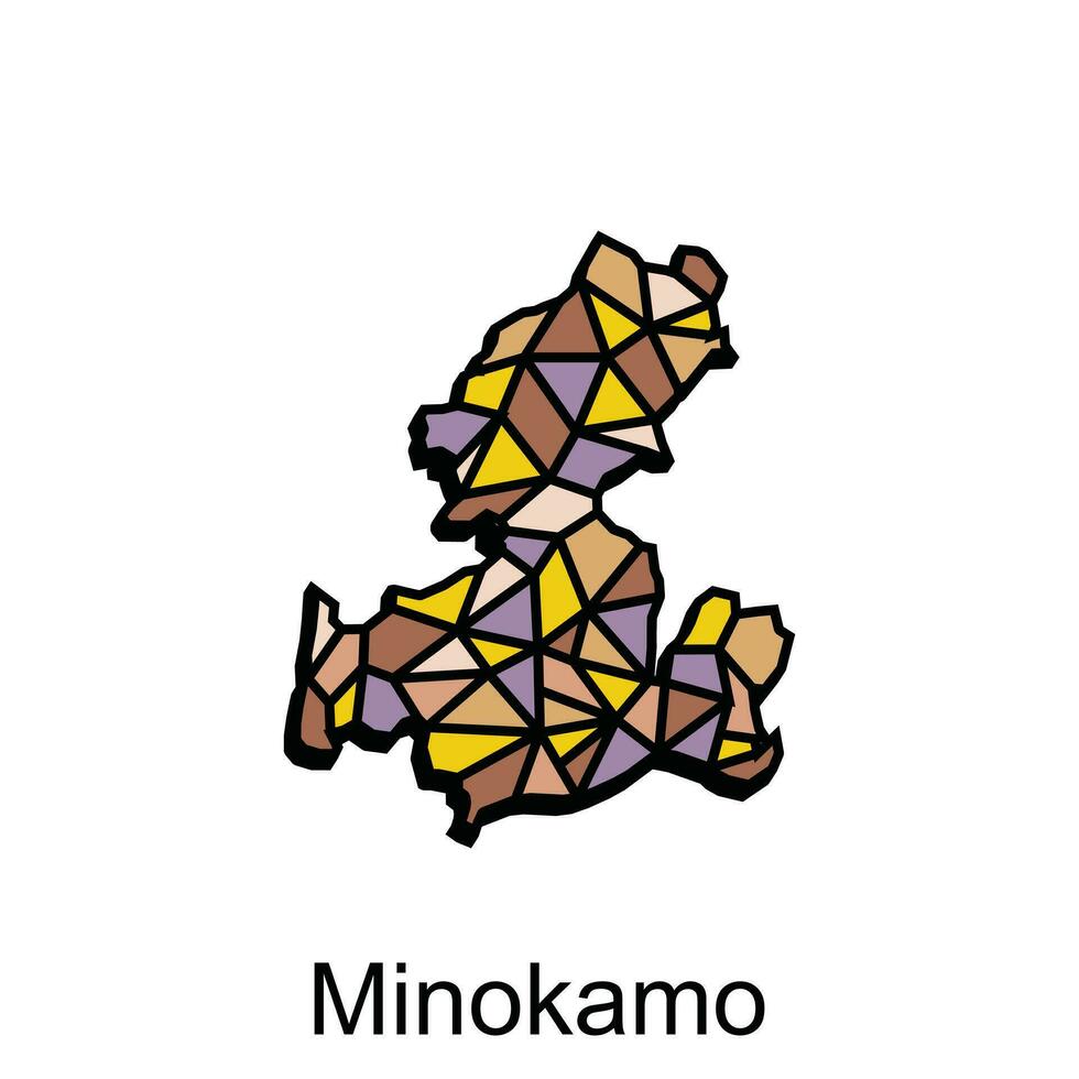 Karta stad av minokamo design, hög detaljerad vektor Karta - japan vektor design mall, lämplig för din företag