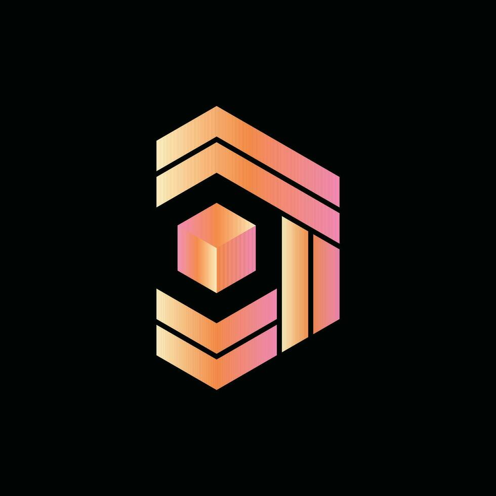 Brief d Box geometrisch Logo einfach und modern Design, Element Grafik Illustration Vorlage vektor