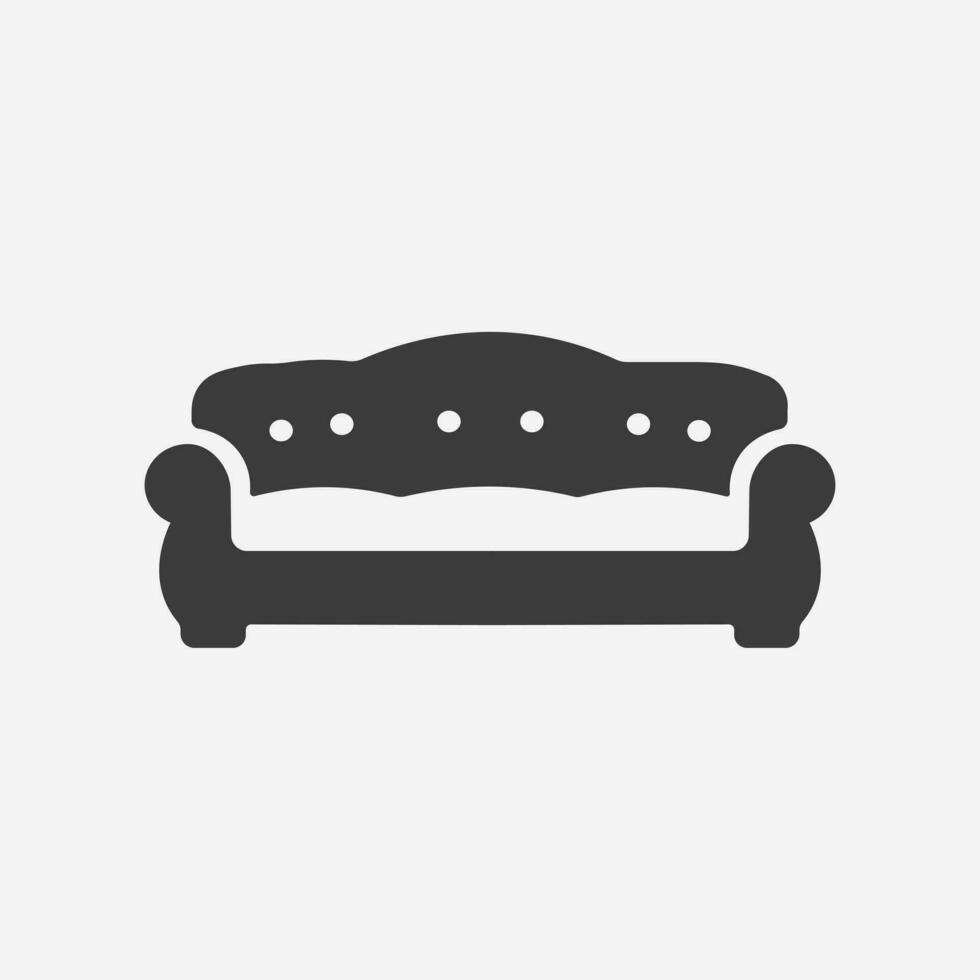 Möbel, Sofa isoliert Symbol Vektor Symbol Zeichen