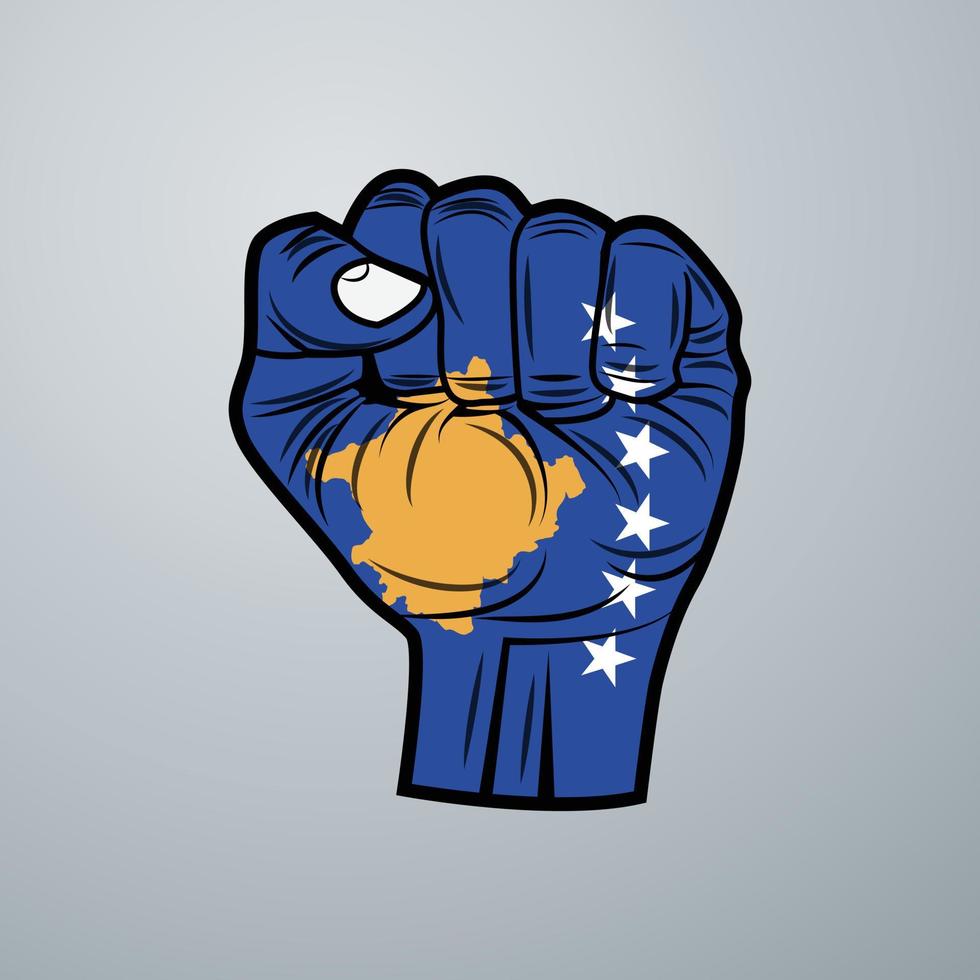 kosovo flagga med handdesign vektor