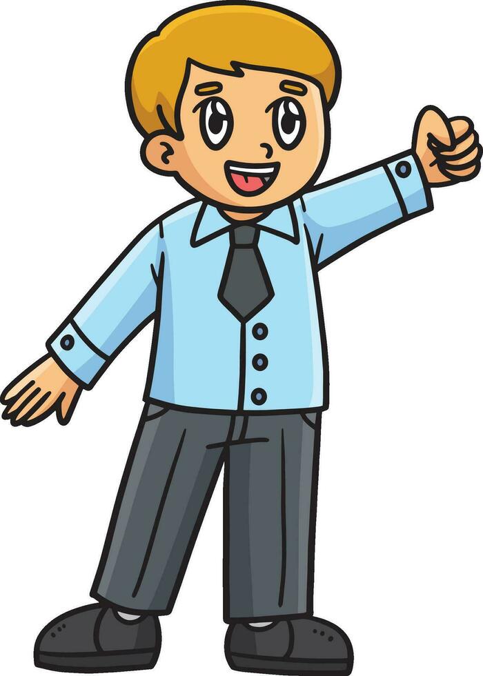 Lycklig pojke tecknad serie färgad ClipArt illustration vektor