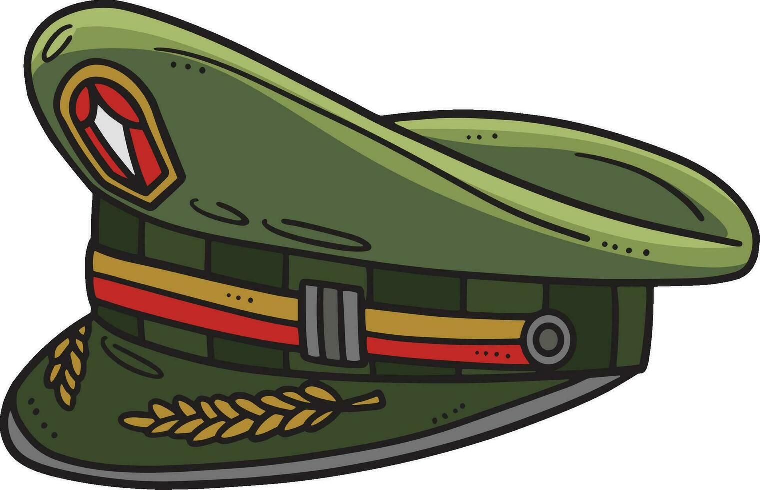 militär keps tecknad serie färgad ClipArt illustration vektor