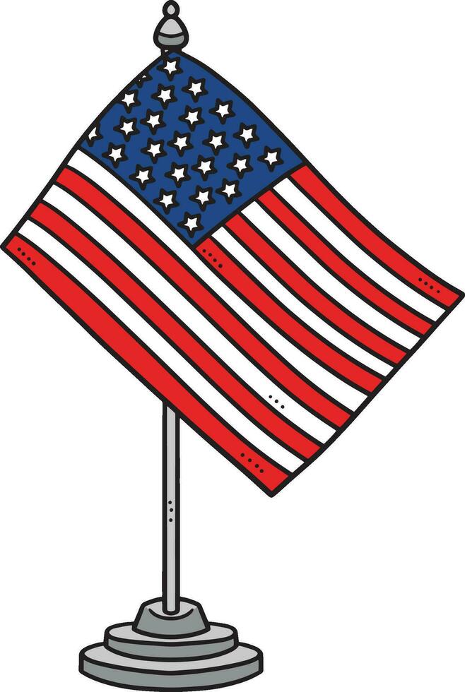 patriotisk amerikan tabell flagga tecknad serie ClipArt vektor