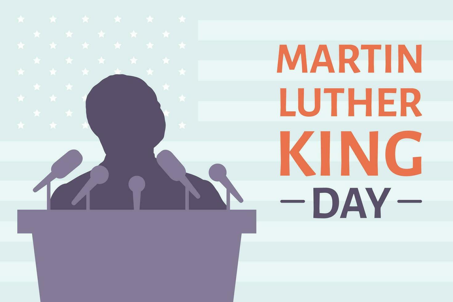 Martin luther kung jr. dag hälsning kort. mlk dag. vektor